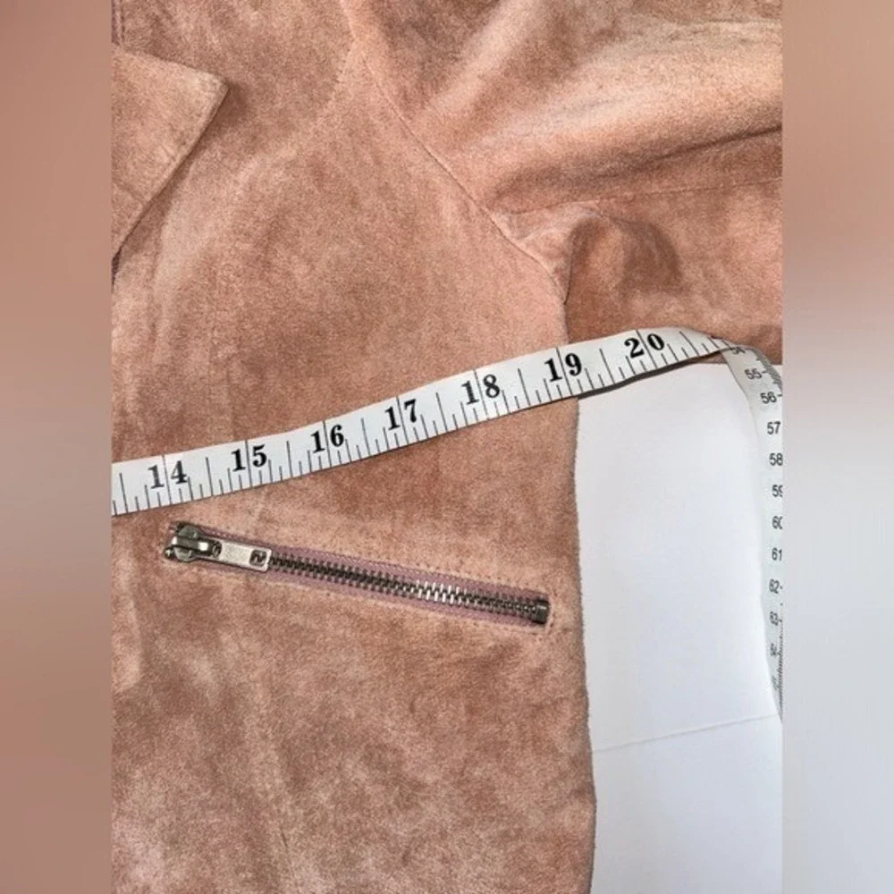 Brandon Thomas vintage‎ Dusty Rose Moto style suede jacket Small